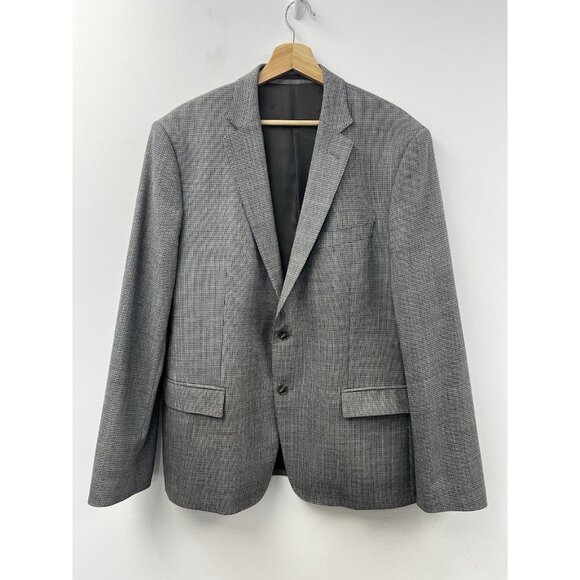 Versace Collection Wool Blazer  Sports Coat Gray houndstooth  Sz 54 - Picture 1 of 15